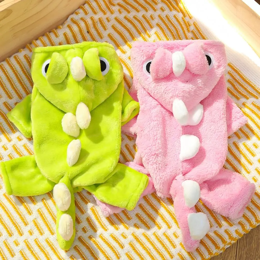 

Kawaii Cartoon Dinosaur Puppy Cat Clothing Thickened Jumpsuit Winter Pet Clothes Warm Soft Cat Sweatshirt Small Dogs