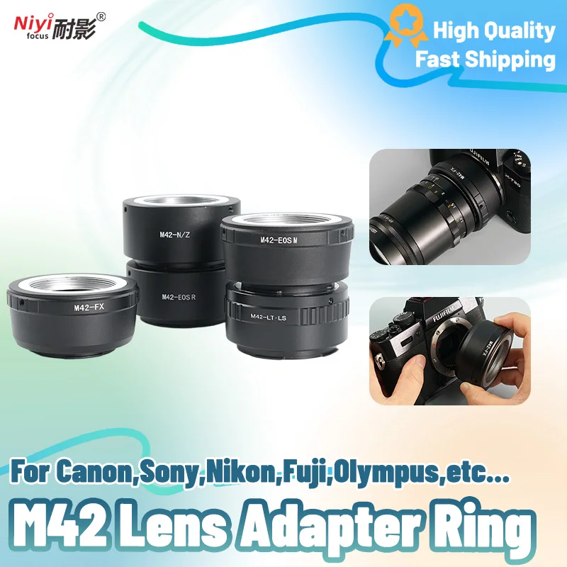 M42 Camera Lens Adapter Convertor for M42 Mount Lens to Sony E Canon EOSR EF EOSM Nikon F Z Fuji X Olympus L SLR DSLR