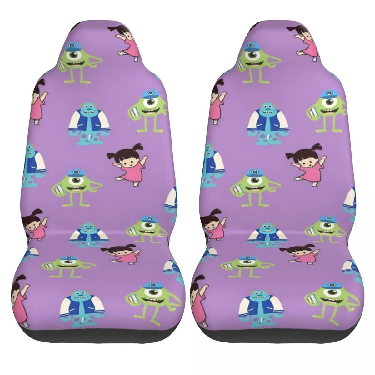 

Чехлы на автомобильные сиденья Университета монстров, крутые автомобильные чехлы на сиденья из двух частей, удобный автомобильный чехол из полиэстера