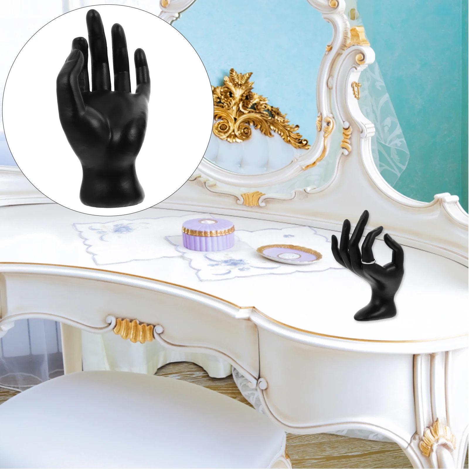 2Pcs Resin Hand Form Display Rack Compact Lightweight Ornament Showcase Stand Display Rack Resin Showing Holder