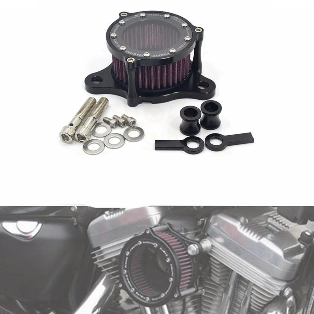 High Flow Air Filter Motorcycle Accesorios for Harley Davidson 883 Sportster 1200 48 72 CNC Plate Air Cleaner Intake System Kit