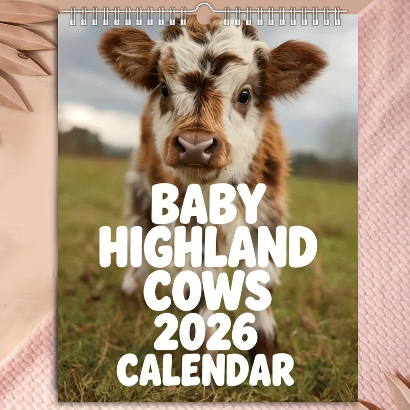 

Календарь с изображением коровы 2026Highland — календарь с фотографией милой детской коровы | Трекер шотландской породы коровы