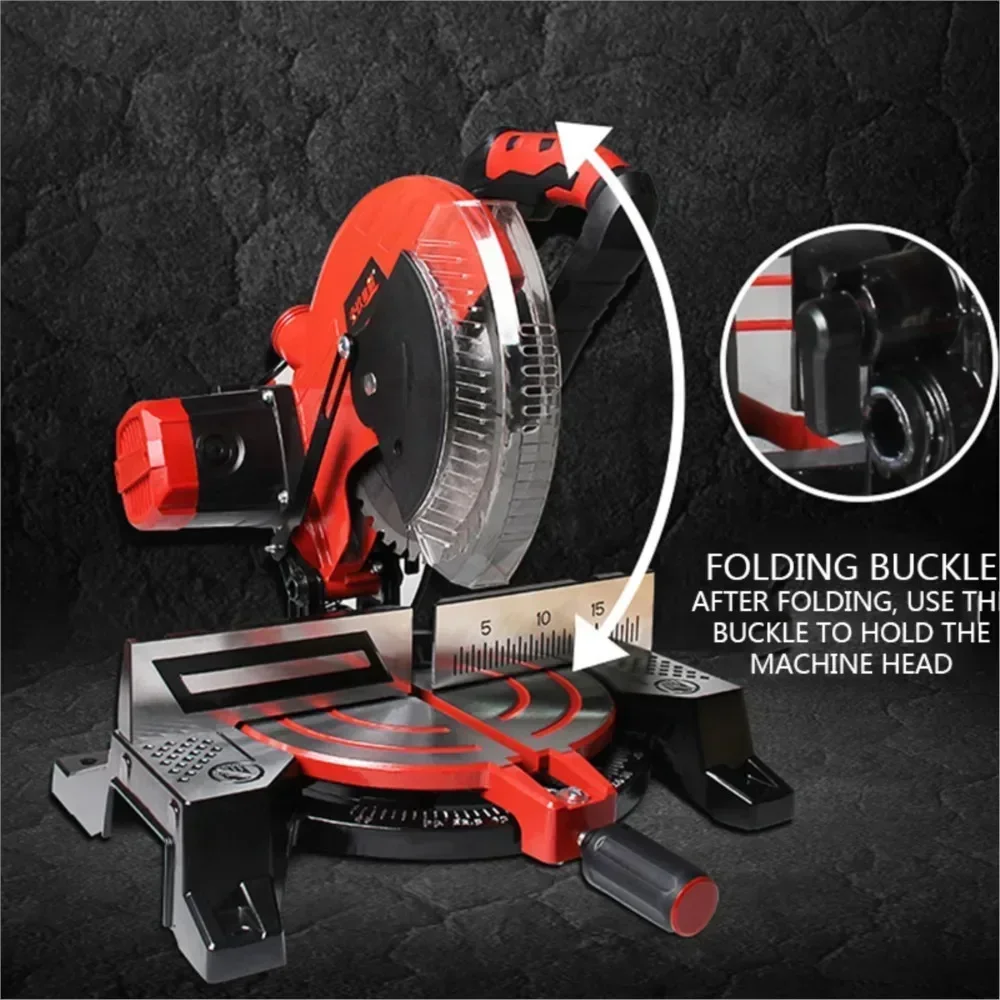 Imagem -04 - Máquina de Corte de Perfil de Alumínio Miter Saw Betão Elétrico Saw 45 Graus Multifuncional Serra Circular 220v 10 1800w