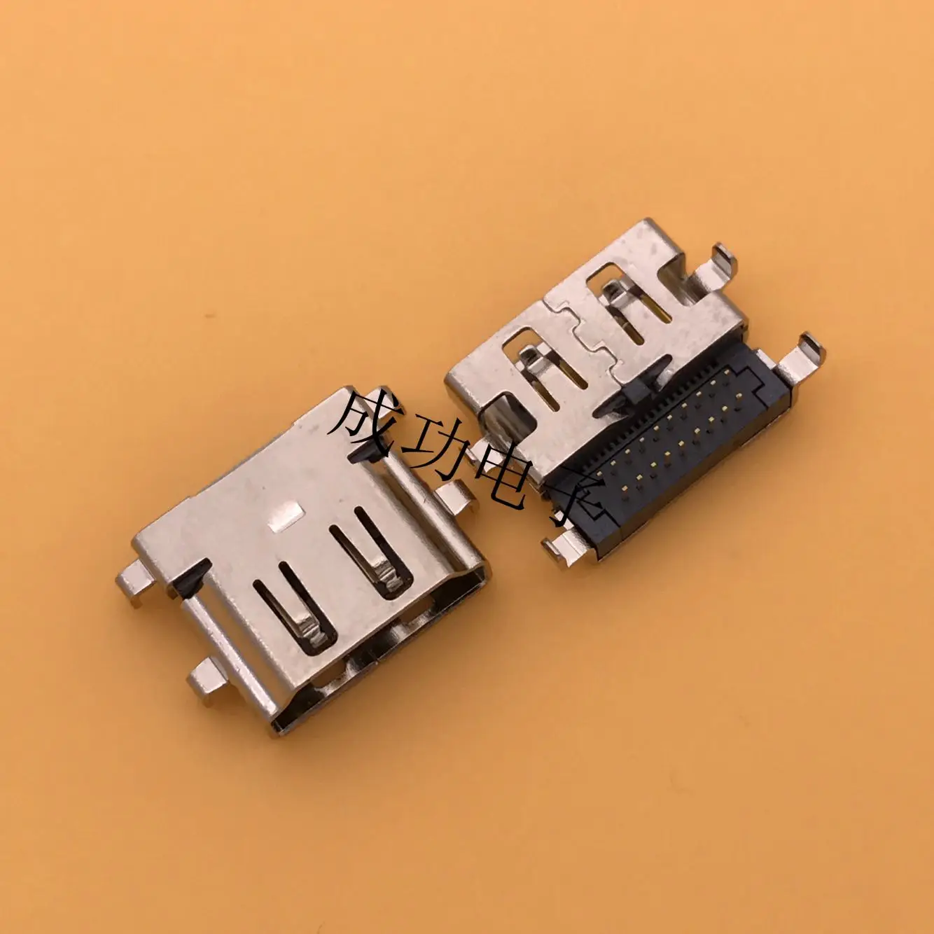 For HDMI A TYPE 19P female seat sink plate reverse, 3.37 four-pin DIP 90-degree double-row pin insert board on board