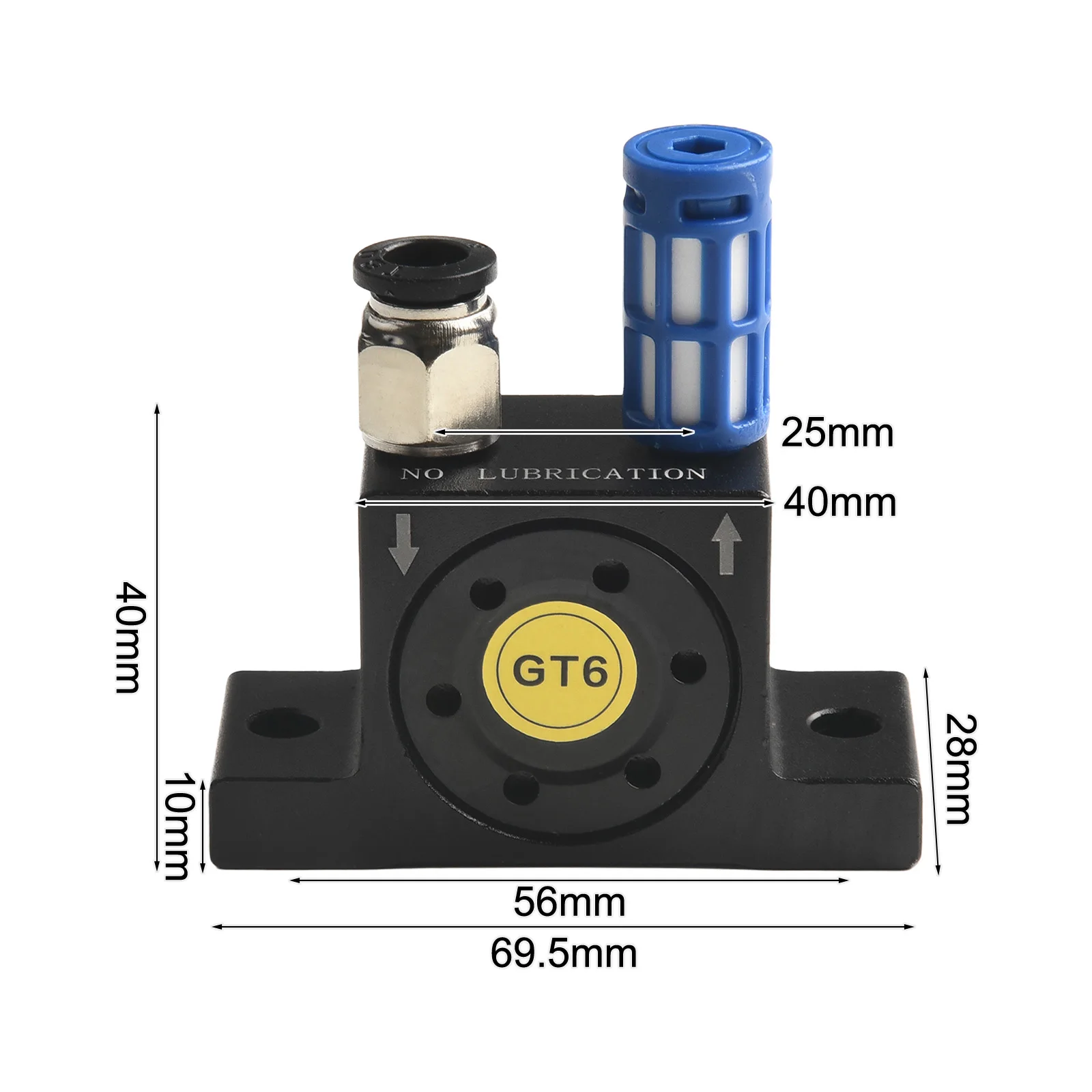 Adjustable Amplitude Turbine Pneumatic Vibrator with Robust Aluminum Design Suitable for Diverse Industrial Applications