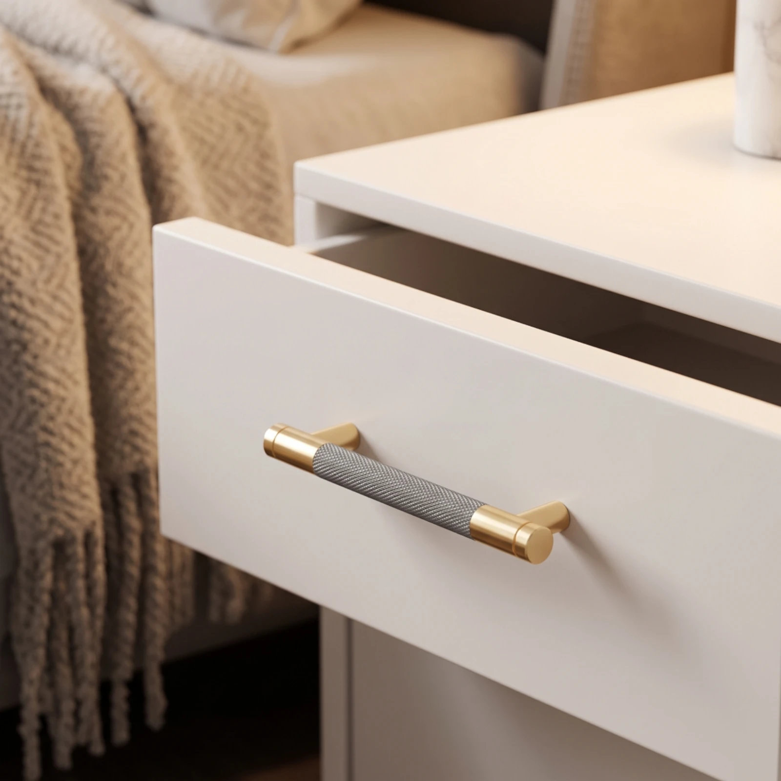 Bar Pull with Knurled Grip Sleek Knurled Cabinet Pulls Bar Handles Anti-Slip Cabinet Pull Easy to Install