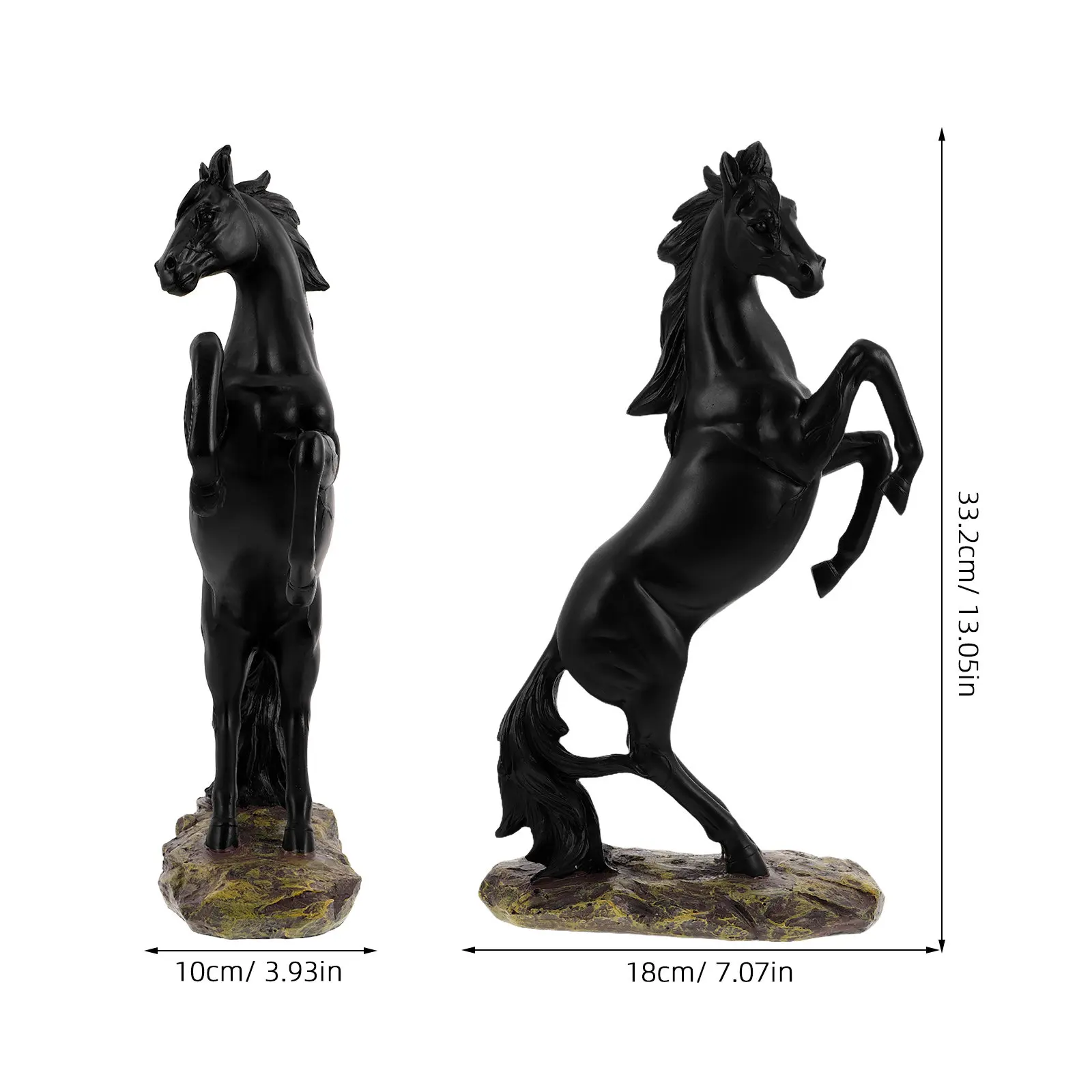 Premium Resin Standing Horse Statue Lifelike Design European Style Timeless Aesthetic Living Room Shelf Desktop Table Decor