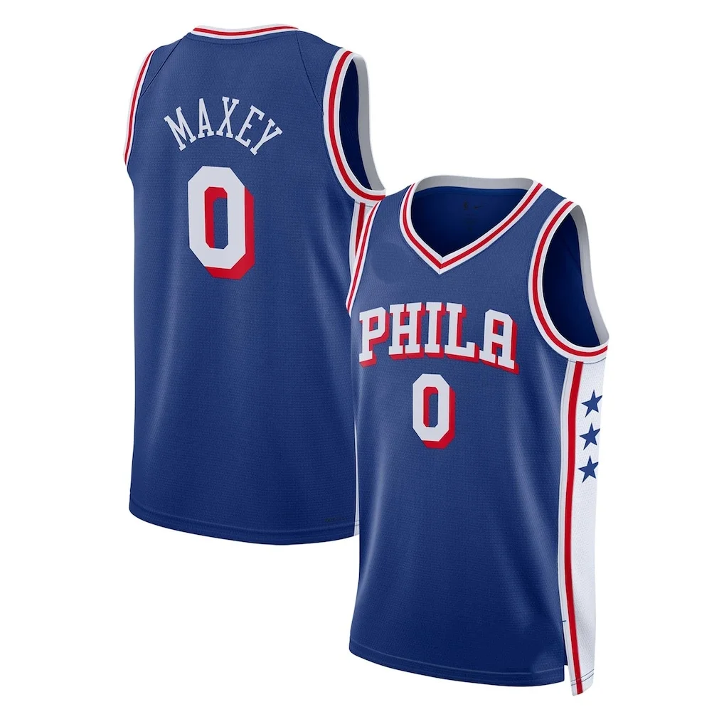 26-27 Herren Philadelphia James Fanatics Royal Fast Break Basketballtrikot Sommer Herren Damen Atmungsaktives Schnelltrocknendes Trikot – Detail 12