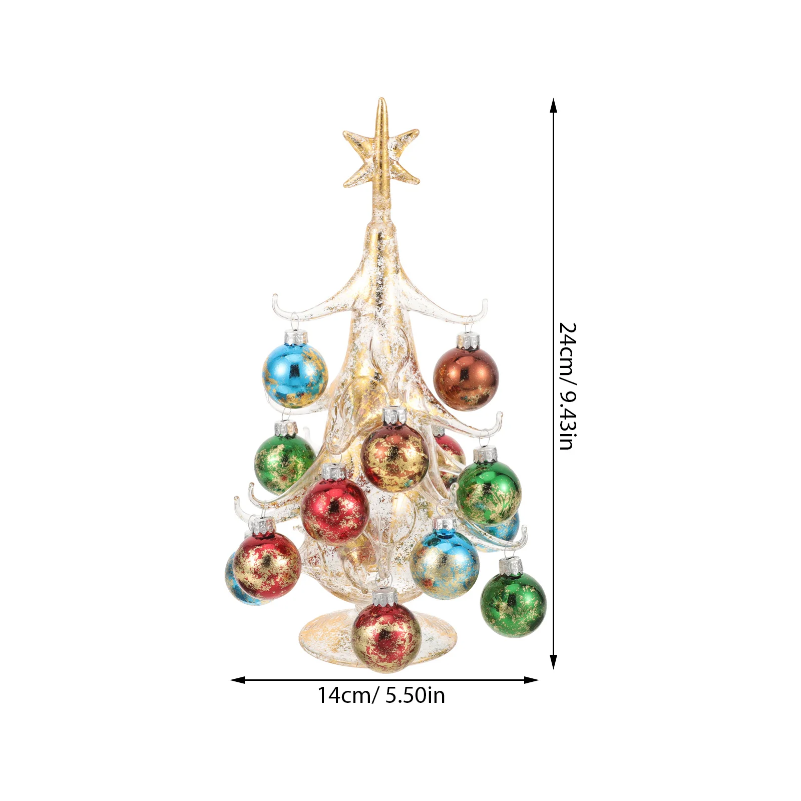 Christmas Tree Glass Desktop Ornament Small Xmas Party Decoration Tabletop Christmas Holiday Supplies Xmas Holiday Trees