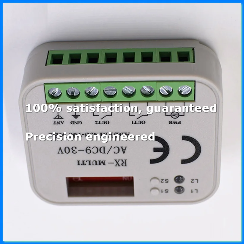 

Universal Garage Door Remote Control Receiver 2CH Controller Switch for Transmitter RX Multi Frequency 433-900MHz White-A31R