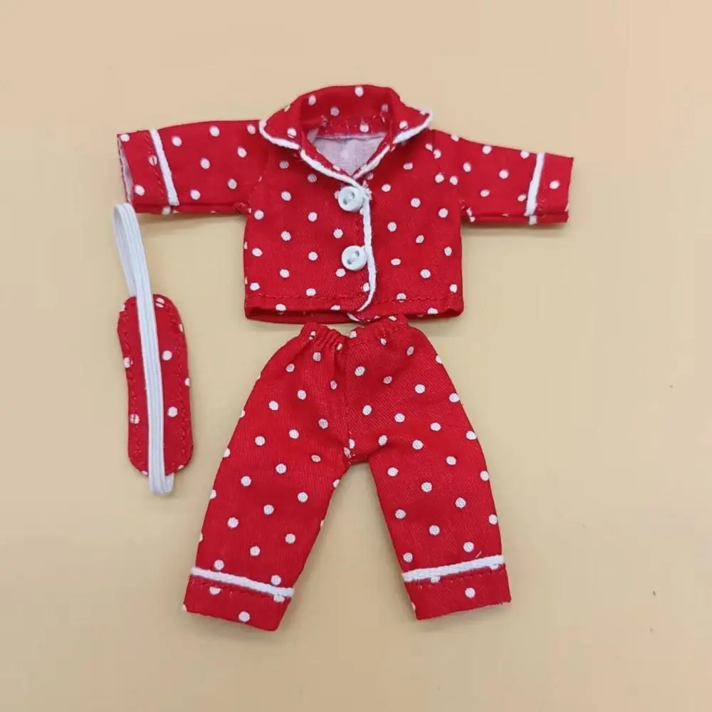 Acessórios de boneca camisa calças boneca pijamas máscara de olho vestir-se ob11 roupas de sono mudando 6 cores obitsu 11 roupas brinquedo diy