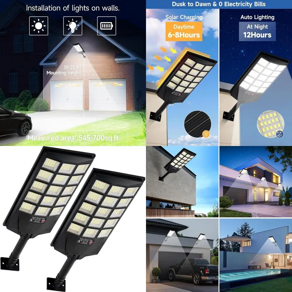 

Уличный светодиодный светильник с датчиком движения, 6500K, от заката до рассвета, для сада, двора, парковки