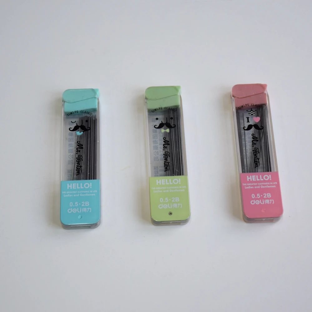 20PCS Deli A32386 2B Mechanical Pencil Leads 0.5x60mm Replacement Cartridge for Writing And Drawing