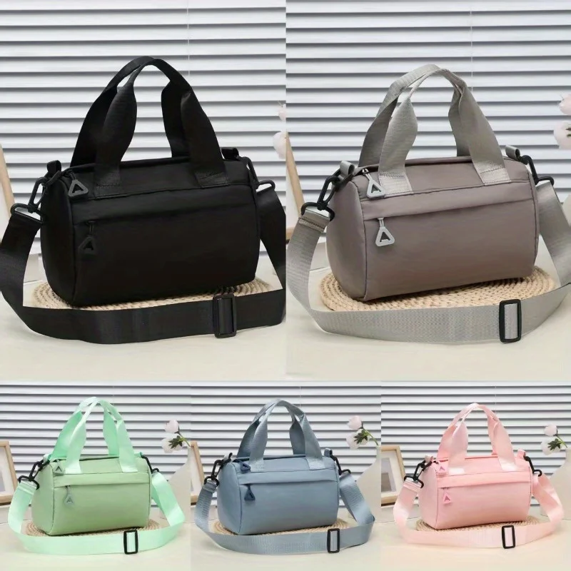 

Stylish and versatile shoulder bag, solid color simple crossbody yoga bag, adjustable long shoulder strap zipper opening bag