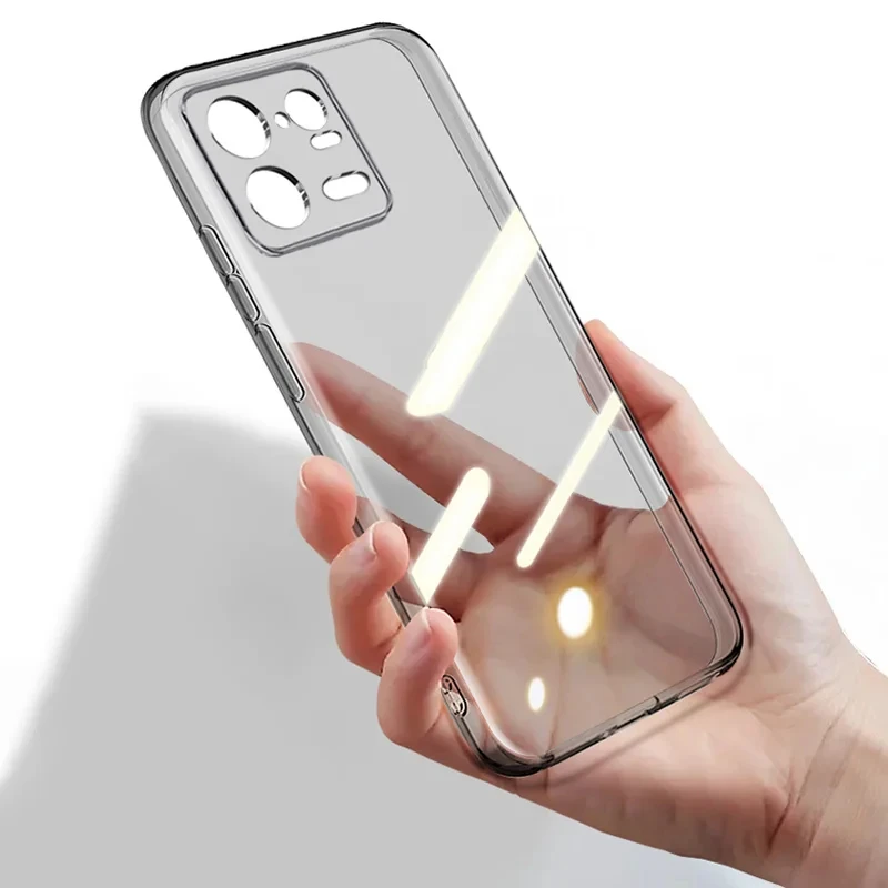 Luxury Transparent Black Silicone Soft Case For Xiaomi Mi 14 13 13T 12 12T 12X 12S Pro Lite Clear Ultra Thin Back Cover Shell