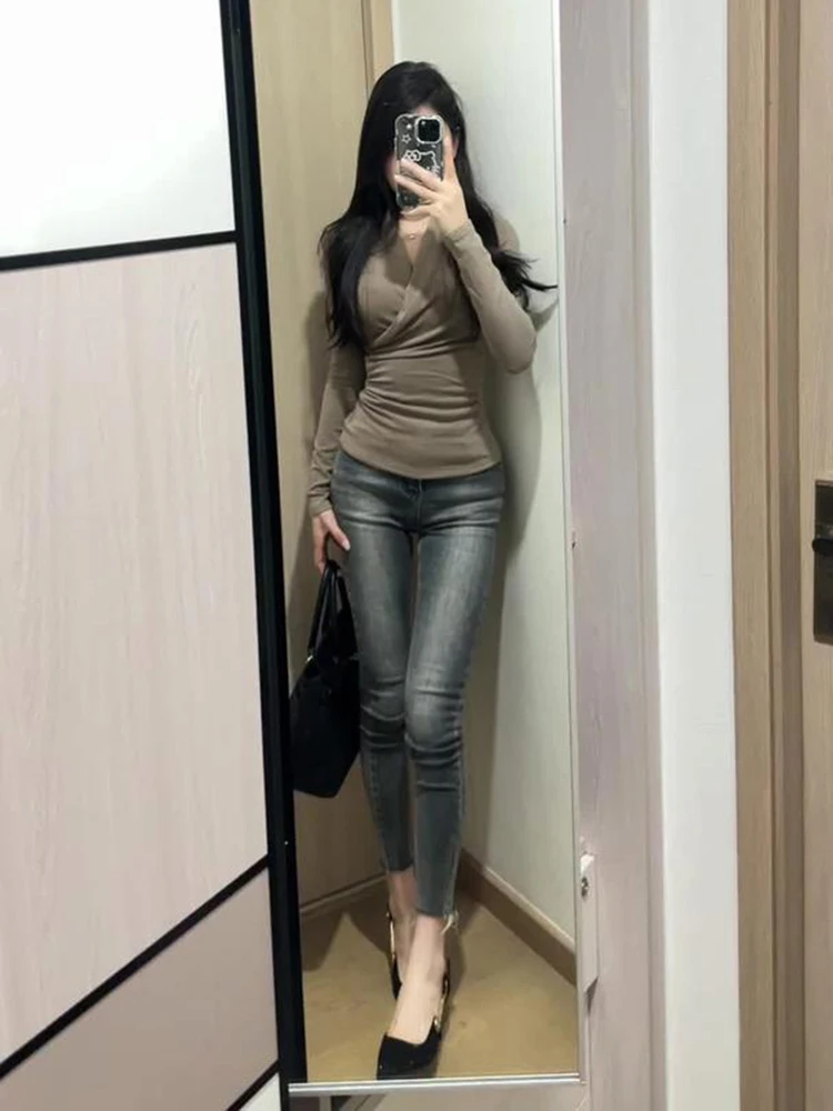 

Retro Waed Slim Fit Denim Jeans High Waist Faionable Versatile Spring New Sle Ladies Premium Quali Cotton Stretch Jeans