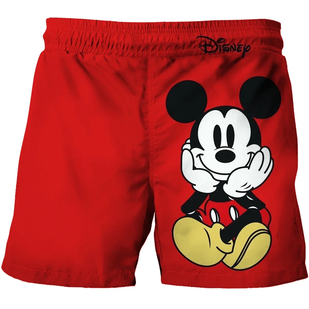 2024 NEW summer shorts  Children's Beach Quick Drying Swimming Pants Mickey 3D Printed Boys' Swimming Pants Summer Sports Pants