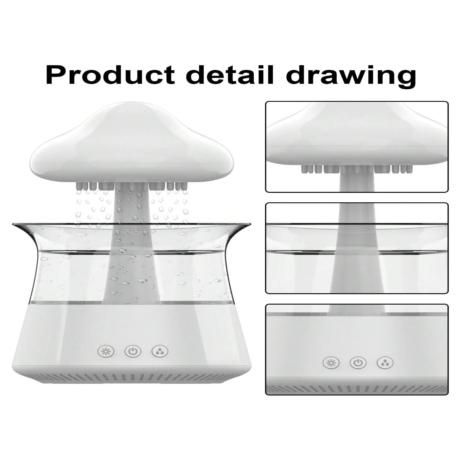 300ml White Noise Aromatherapy Diffusers USB Cloud Humidifiers 7 Colors LED Night Lights With Timer&Auto Shut-Off-It For  Room O