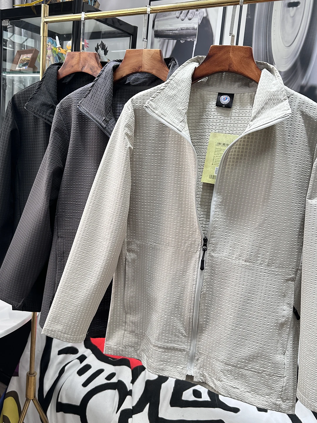 

Outdoor Textured Windproof Fabric Men's Qui Dry Breathable Collar Casual Jaet Mountaineering Coat Faionable Autumn Wear