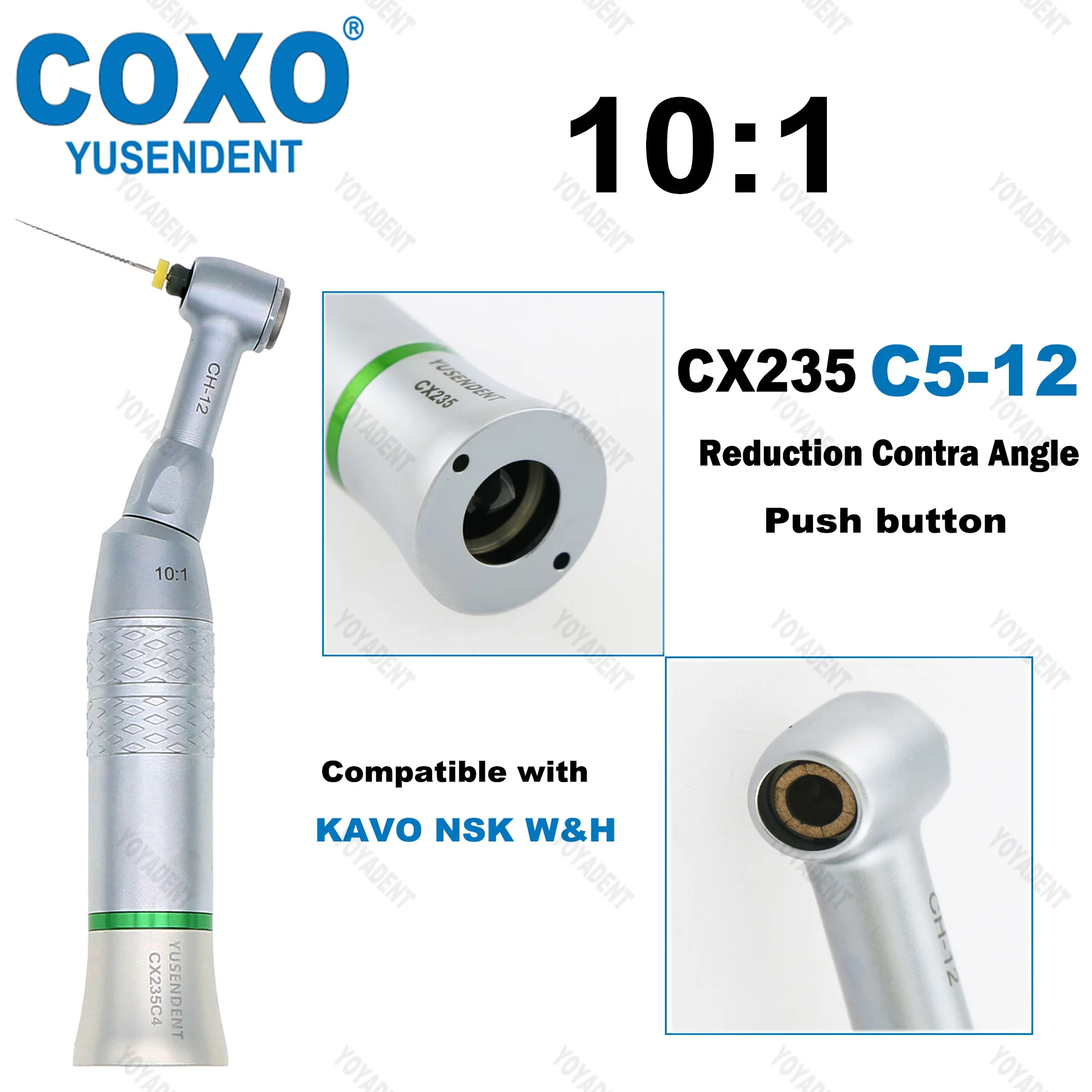 COXO 10:1 Dental Handpiece Low Speed Handpiece 90º Reciprocating manual file burs Endodontic Treatment  E Type Fit KAVO NSK