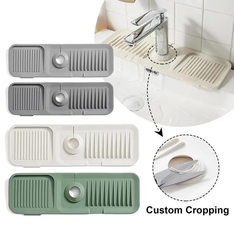 Faucet Splash Guard Silicone Kitchen Sink Drainer Catcher Mat Sink Mat For Faucet Kitchen Farmhouse RV Laundry Room Bar