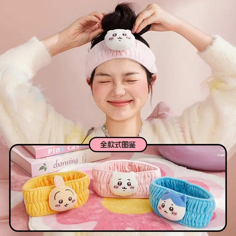 MINISO Genuine New Chiikawa Series Kawaii 3D Cartoon Hair Tie Headband for Girls Cute Hair Styling Accessory Girl Birthday Gift