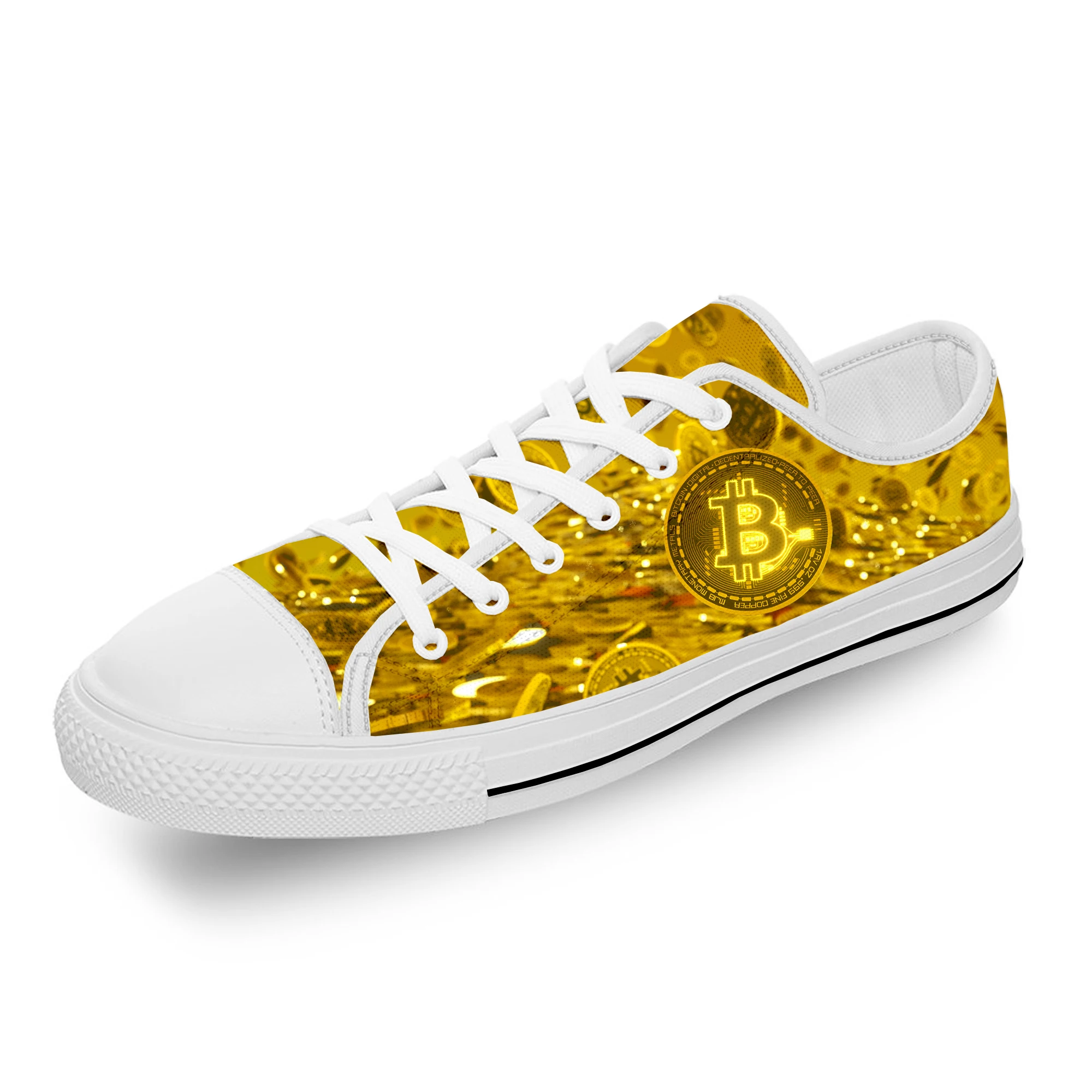 Dogecoin Doge Coin Bitcoin Cryptocurrency Cartoon Casual Cloth Shoes Low Top Breathable Lightweight 3D Print Men Women Sneakers