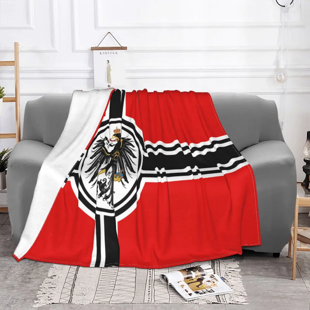 German DK Reich Empire Of Flag Blanket Fleece Autumn/Winter Germany Proud Multi-function Warm Throw Blankets for Sofa Rug Piece