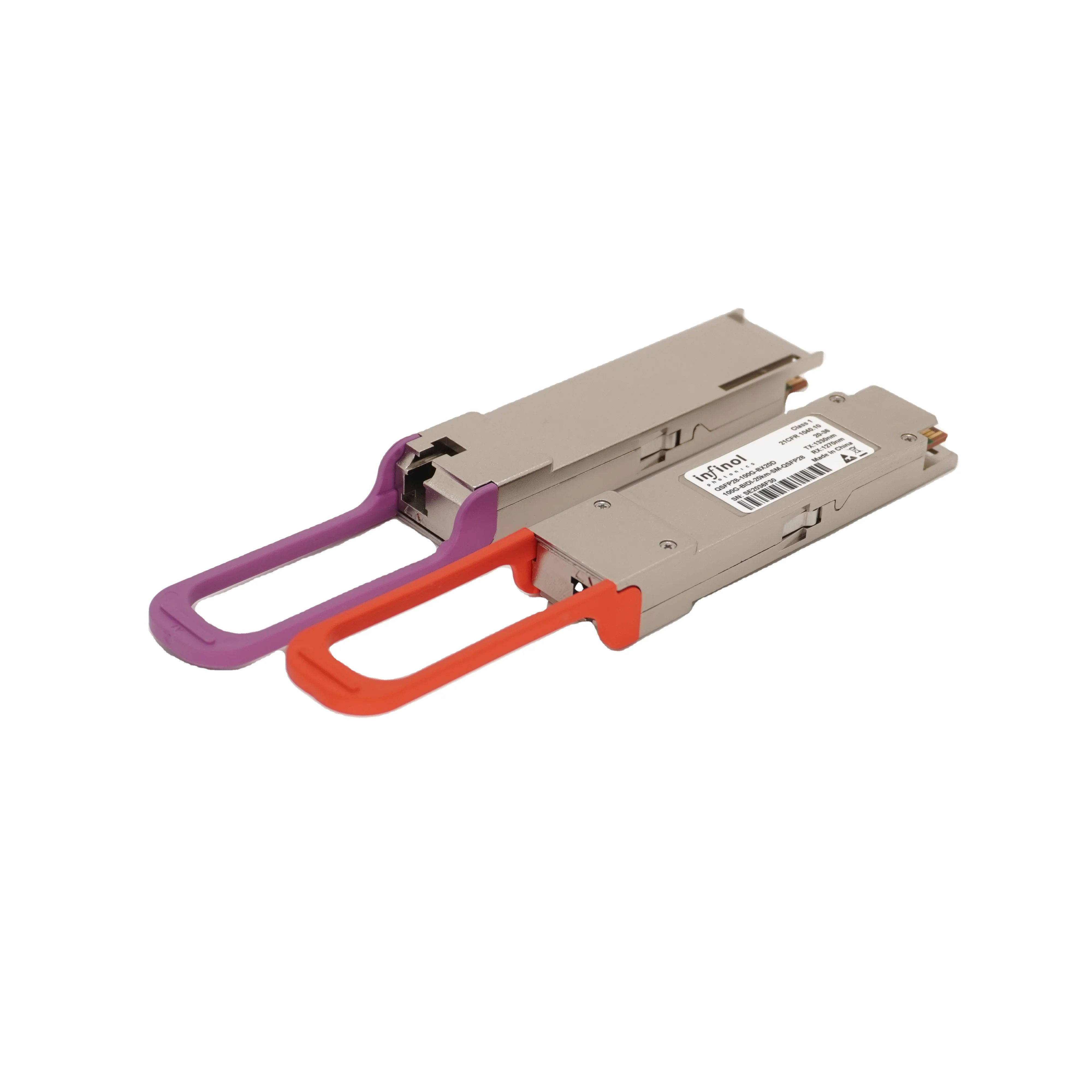 

100G BIDI QSFP28 1270nm-TX/1330nm-RX 20km DOM Simplex LC SMF Fiber Optic Transceiver Module for WiFi 4G 3G Networks