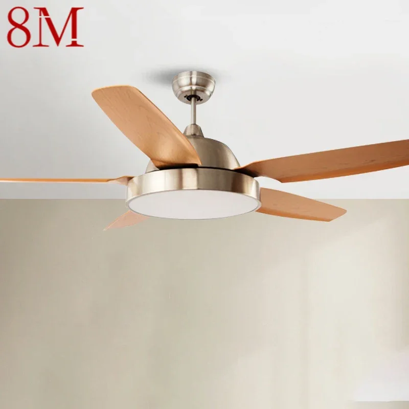 

8M Nordic LED Fan Light Modern Minimalism Restaurant Living Room Study Ceiling Fan Light Remote Electric Fan Light