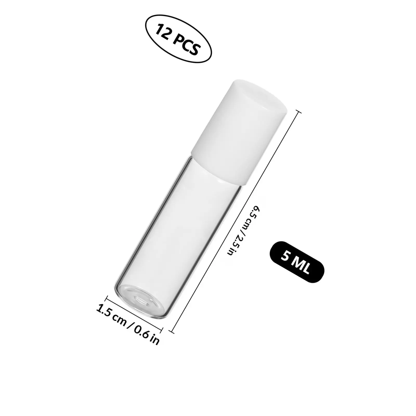 12Pcs 5Ml Glass Essential Oil Roller Bottles Empty Refillable Roll on Bottles for Perfumes Lotions Eye Cream Travel Size view 2