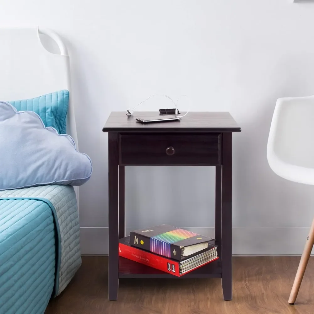 

Nightstand，Night Owl Nightstand with USB Ports，Suitable for Bedrooms, Living Rooms，Easy To Assemble，nightstand