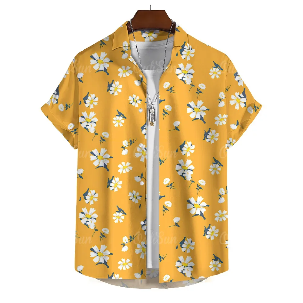 

Simple Men's Shirt 3d Floral Printed Hawaiian Shirts For Men Daily Casual Short Sleeved Shirts Loose Oversized Man Clothing Tops