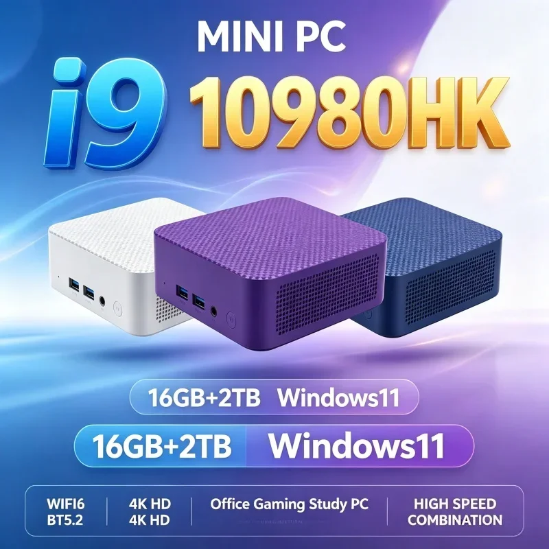 Mini PC Intel I9‑10980HK Windows11 16GB RAM Optional 1TB‑2TB SSD WiFi6 Bluetooth5.2 Mini Host For Home Office Daily Processing