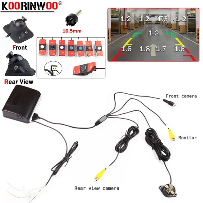 Parking Accessories Sensors Kit 8 Vehicle Video Front Back Radar Alarm Detection Device Screen Camera Electronics Car Parktronic