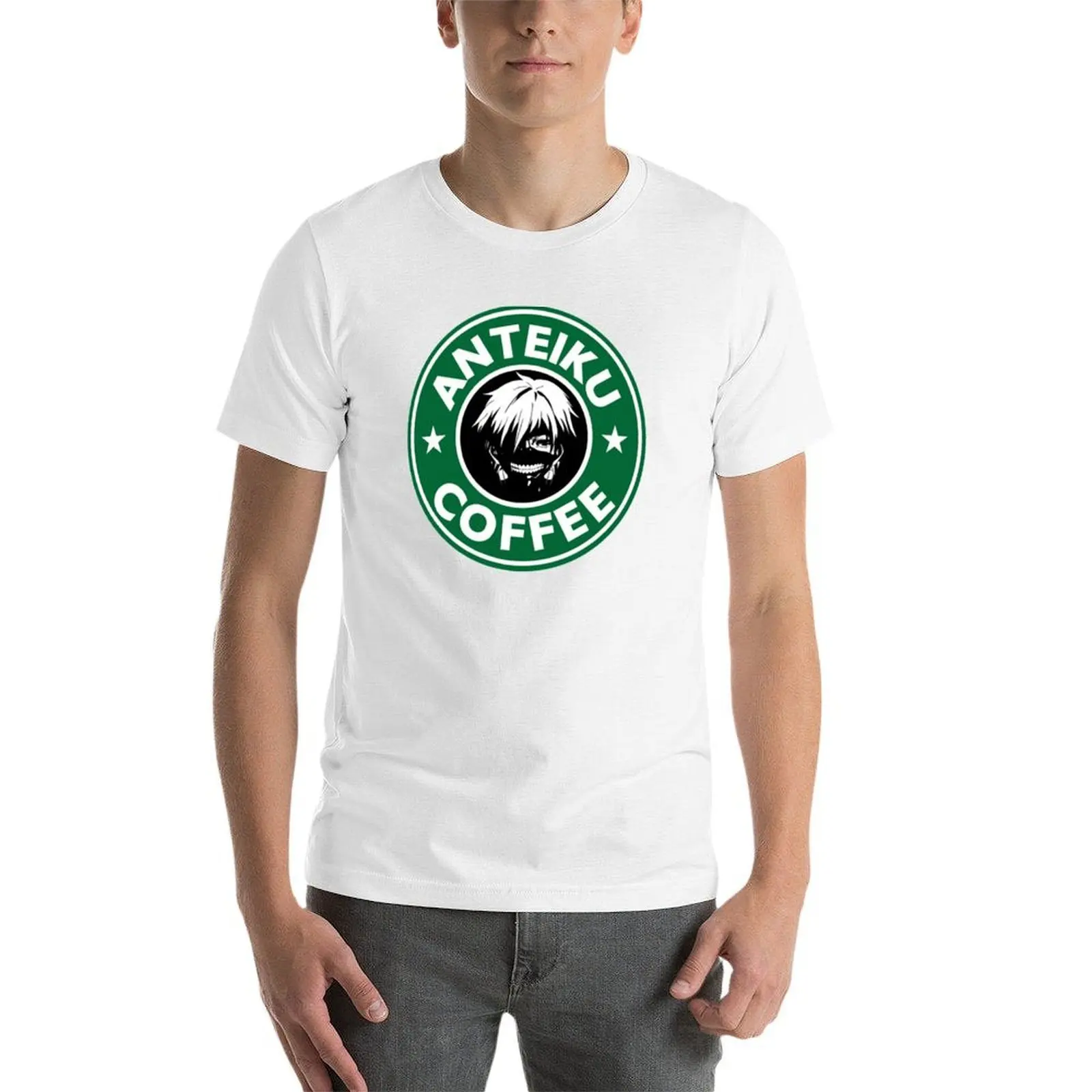 Anteiku Coffee Shirt تي شيرت رجل تي شيرت الصيف تي شيرت للرجل القطن تي شيرتات عجيبة