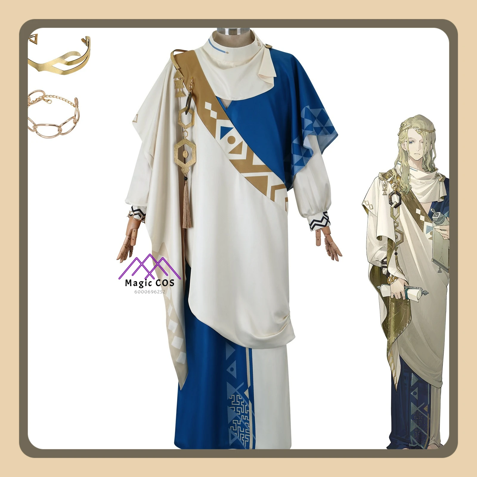 

Game Reverse: 1999 Thirty seven cosplay costume anime 37 role playing clothes white dress with cape women comic con outfit wig