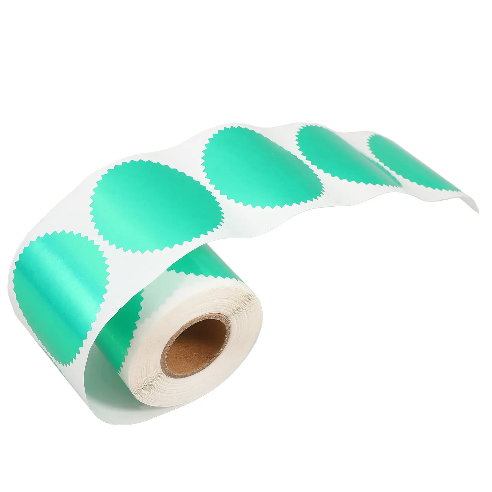 

250 шт. стальных этикеток-пломб с зеленым зубчатым краем, тисненые наклейки для сертификатов, наград, выпускных пакетов, официальных документов