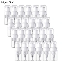 24 pack 30ML Foam Dispenser Bottle Plastic Refillable Portable Mini Foam Bottle Foaming Soap Dispenser Pump Bottles for Travel