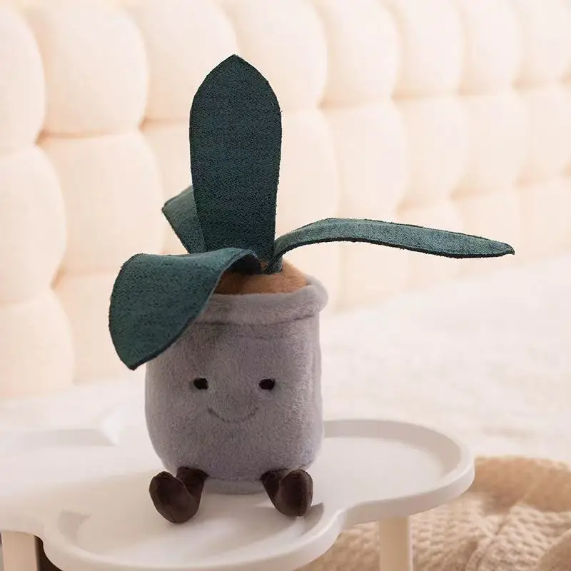 35cm simulation green plant filled plush toy figurine doll cartoon anime cute doll children's birthday gift home decoration