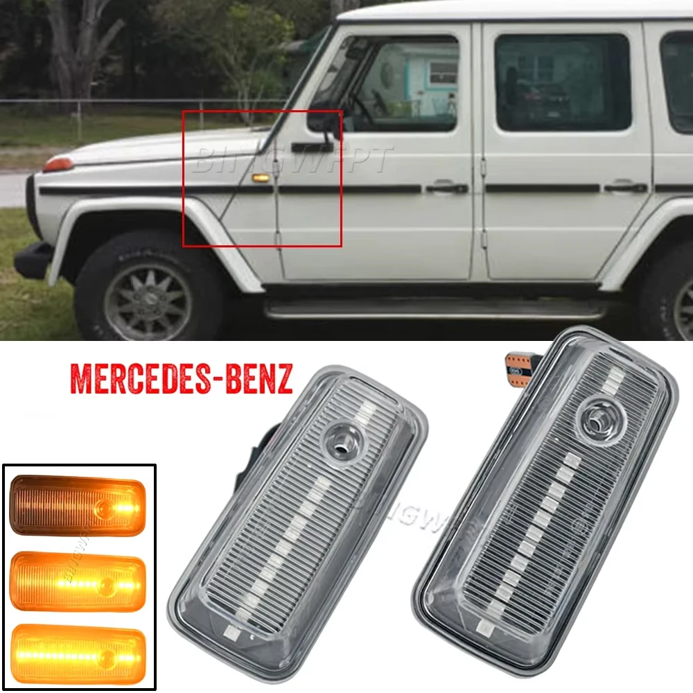 For Mercedes-Benz G-Class W463 W461 G500 G550 G55 G63 G65 1986 - 2002 Dynamic LED Indicator Lamp Side Marker Signal Light