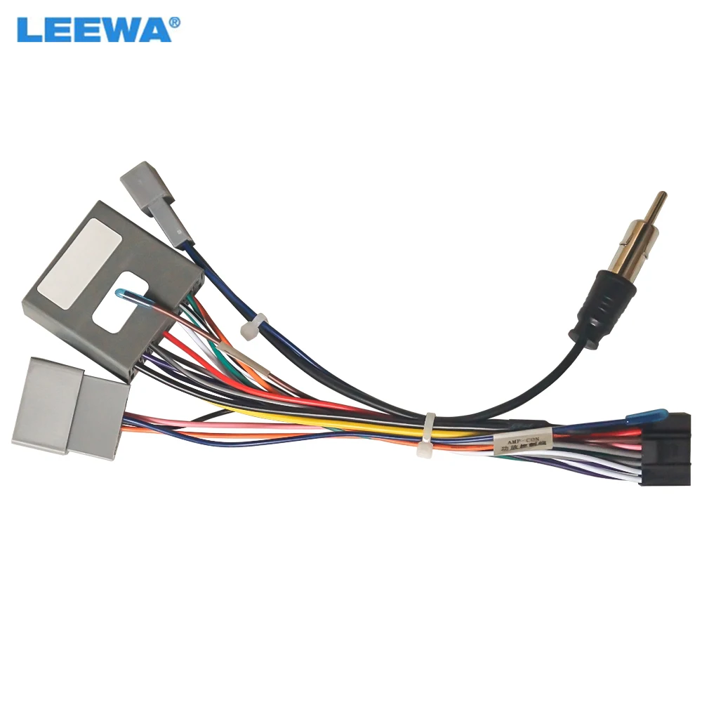 Car Multimedia 16Pin Wiring Connector with Radio Antenna Adapter for Honda Civic CRV 2006~2009 Power Wire