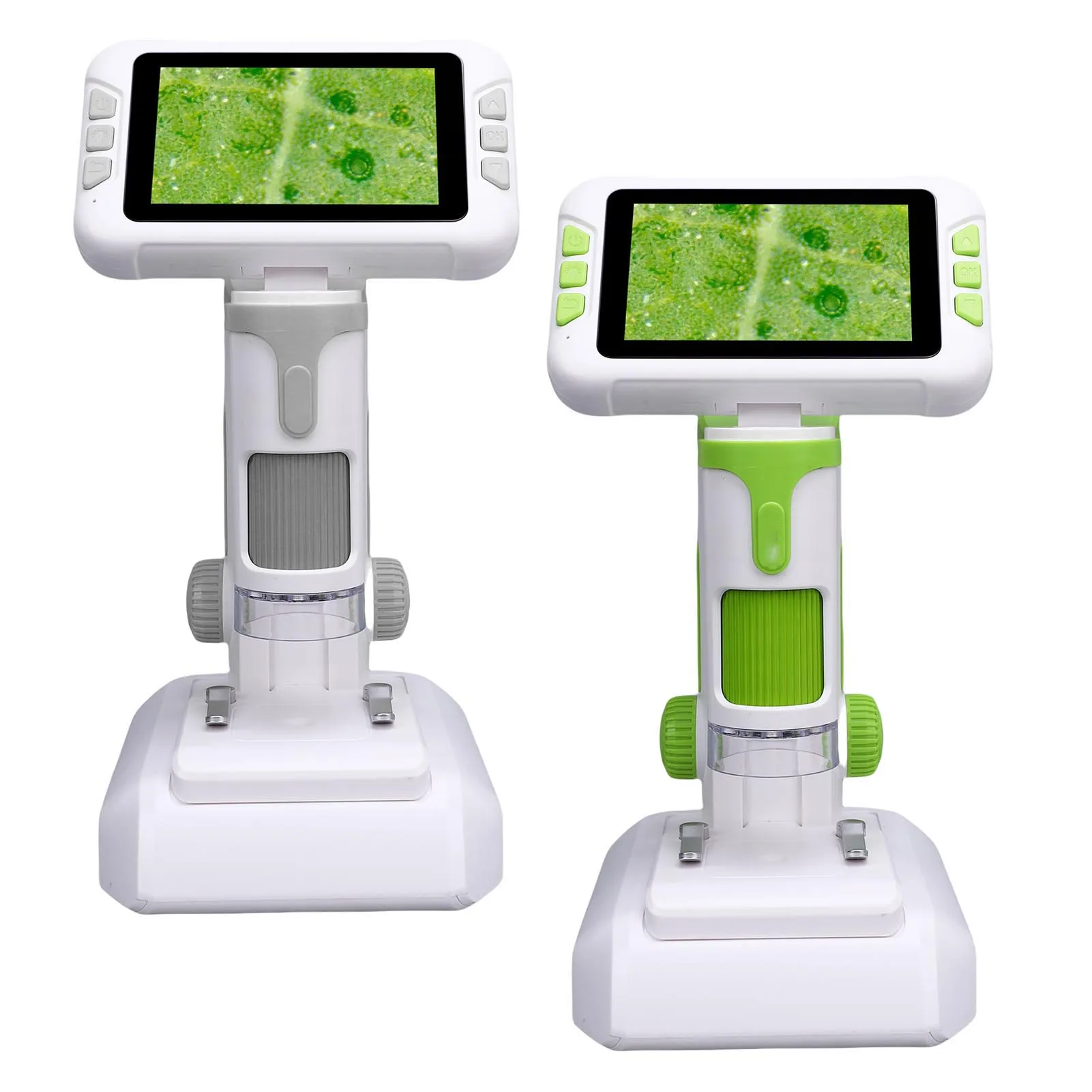 

4-дюймовый микроскоп с ЖК-экраном, детский цифровой микроскоп со светодиодной подсветкой, 1600X, ручной настольный цифровой микроскоп для образования