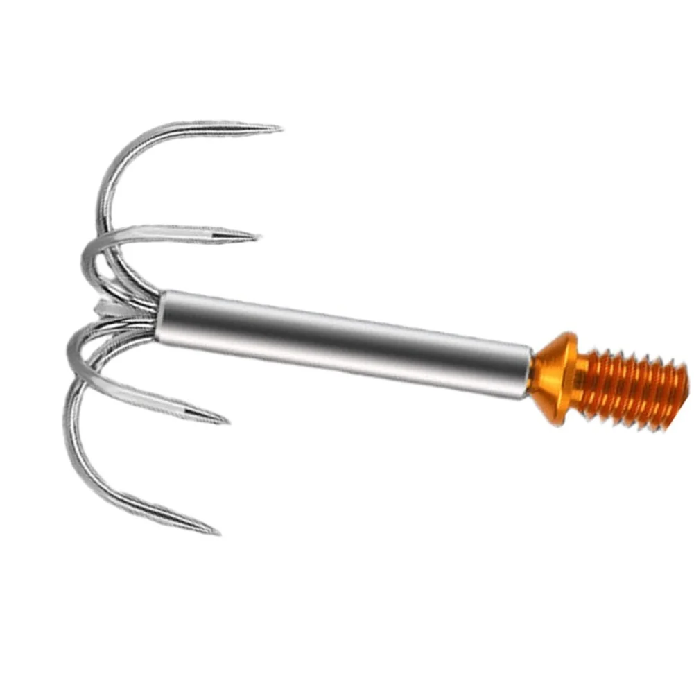 Sea Fishing Gaff Hook Stainless Steel 304 for For squid Cuttlefish Boat Use Hand Gaff 5/7 Claws 95mm 55g 60g 1/2 Inch