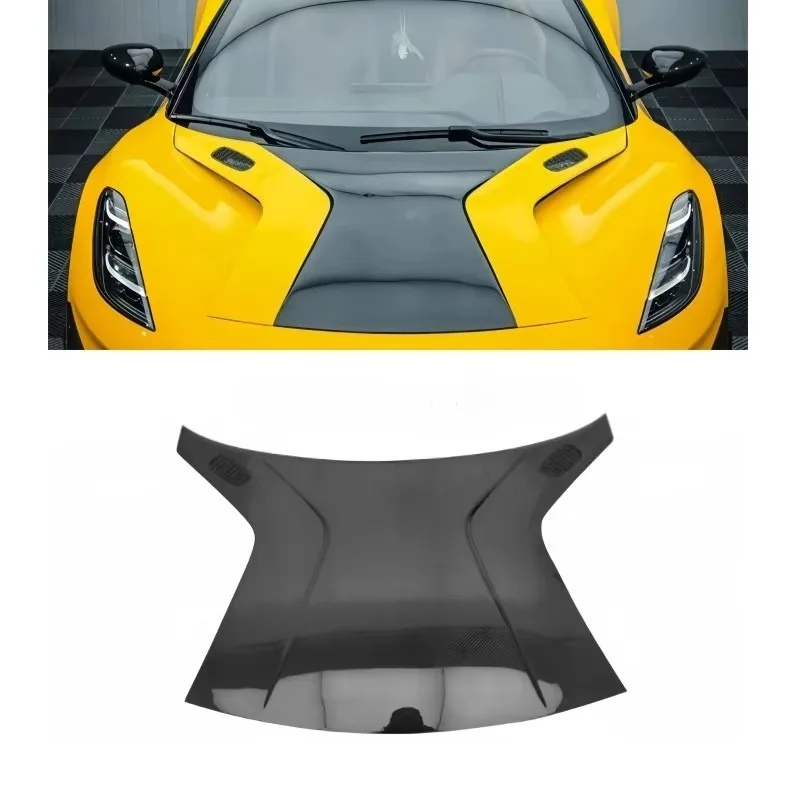 Monotk Style New Dry Carbon Fiber Hood with Screws for Lotus Emira Engine Cover (Screw-On)