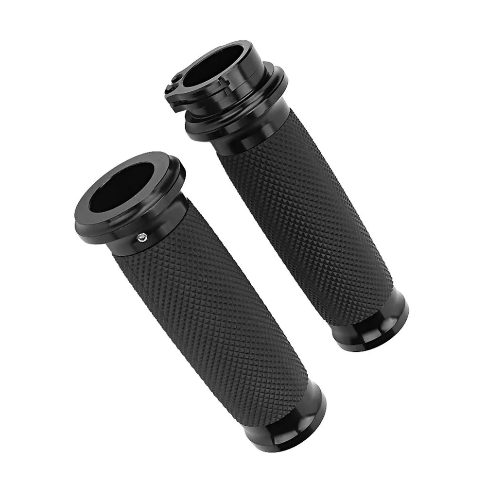 2pcs Black Electronic Throttle Grips Non-Slip Design 1 Inch Diameter Handlebar Hand Grips 1 Inch Handlebar Grips