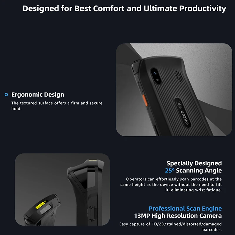 Imagem -04 - Handheld Barcode Scanner Nfc Data Collector Terminal Pda Android Bluetooth Wi-fi Gps 2d Erp Express Universal Bar Gun Urovo-ct58