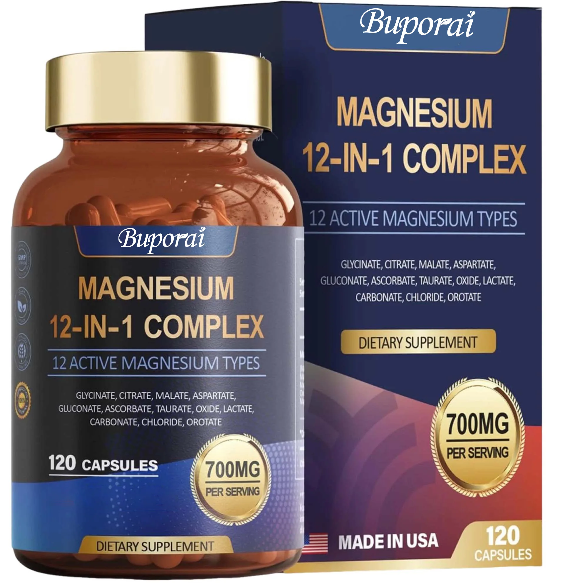 

120 шт. магниевые сложные капсулы — добавка для здоровья костей, мышц и сердца, поддержка сна, расслабление мышц, снятие стресса и тревоги