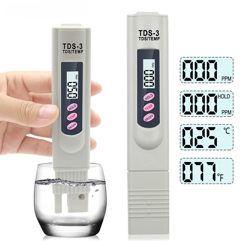 1/3 Pcs Portable LCD Digital TDS Water Quality Tester Water Testing Pen Filter Meter Measuring Tools Accessory for Aquarium Pool
