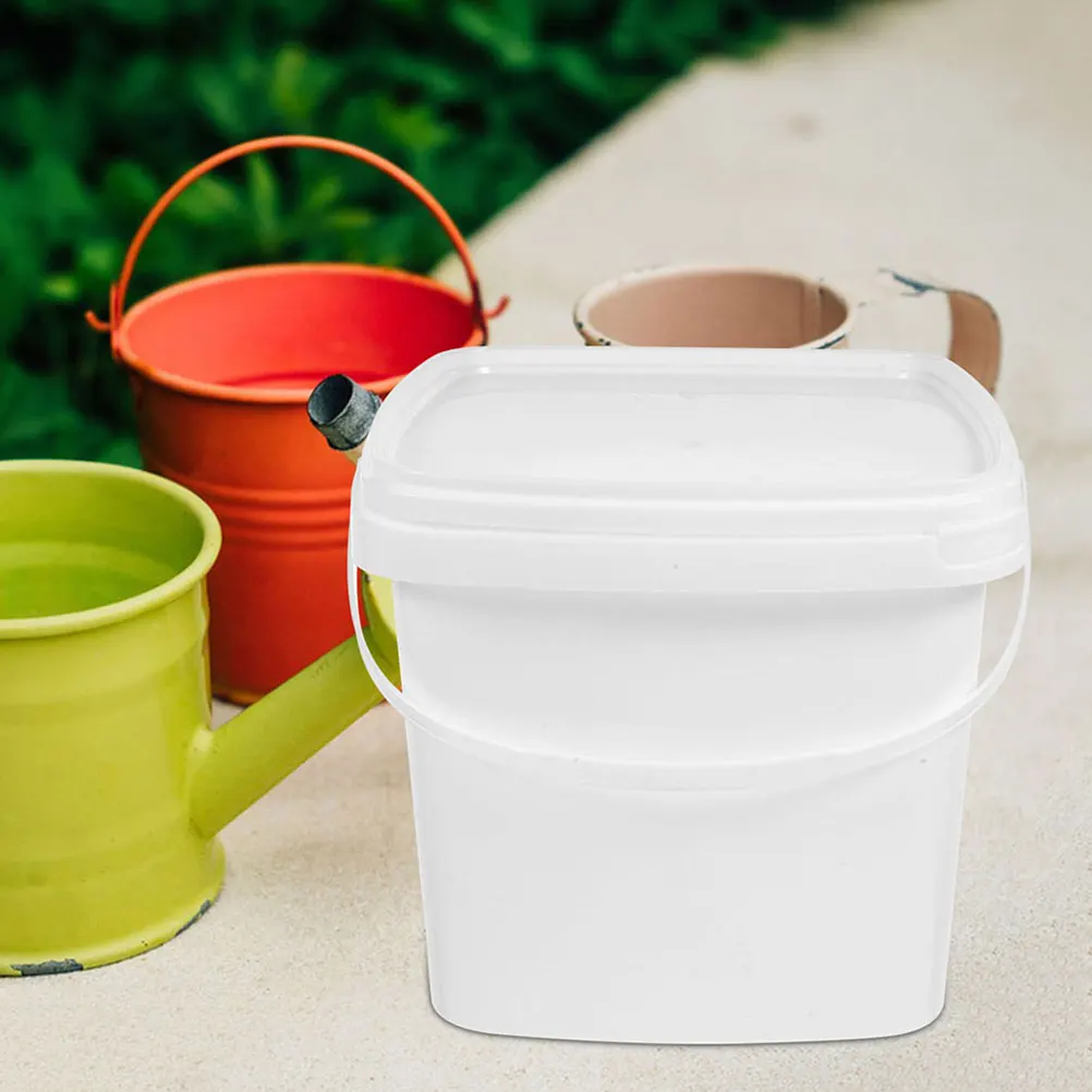 

Square Plastic with Handle Lid Portable Water Storage PP Container Home Garden Dorm Use Lightweight Multi